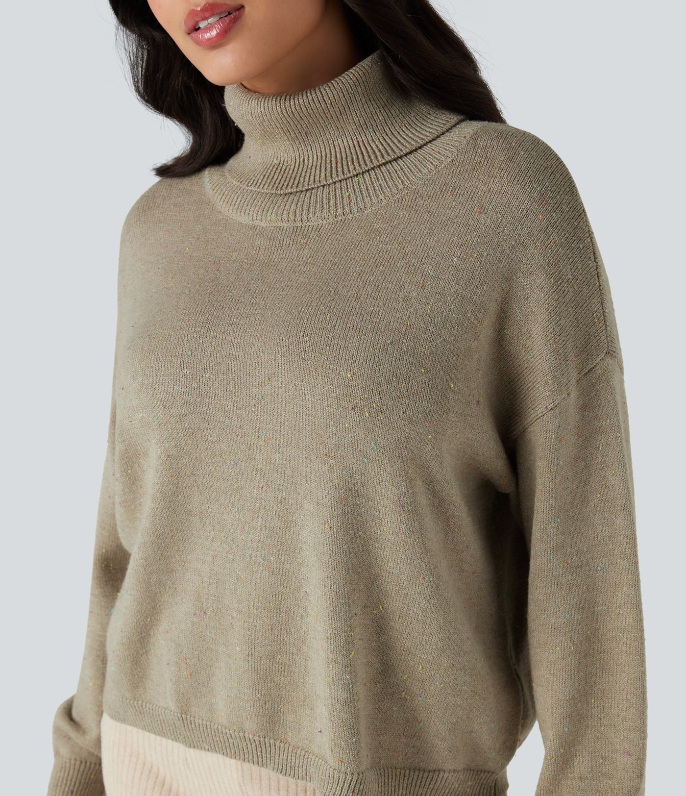 High Neck Long Sleeve Casual Sweater