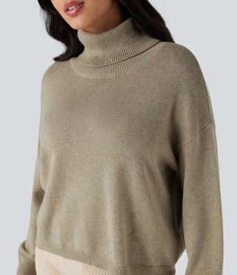 High Neck Long Sleeve Casual Sweater
