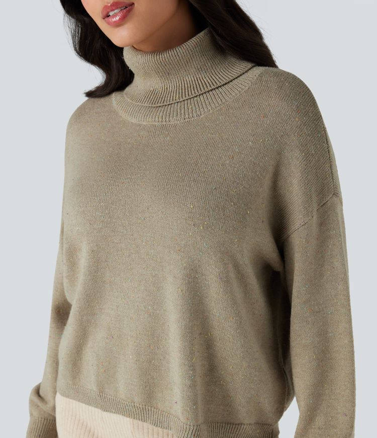 High Neck Long Sleeve Casual Sweater