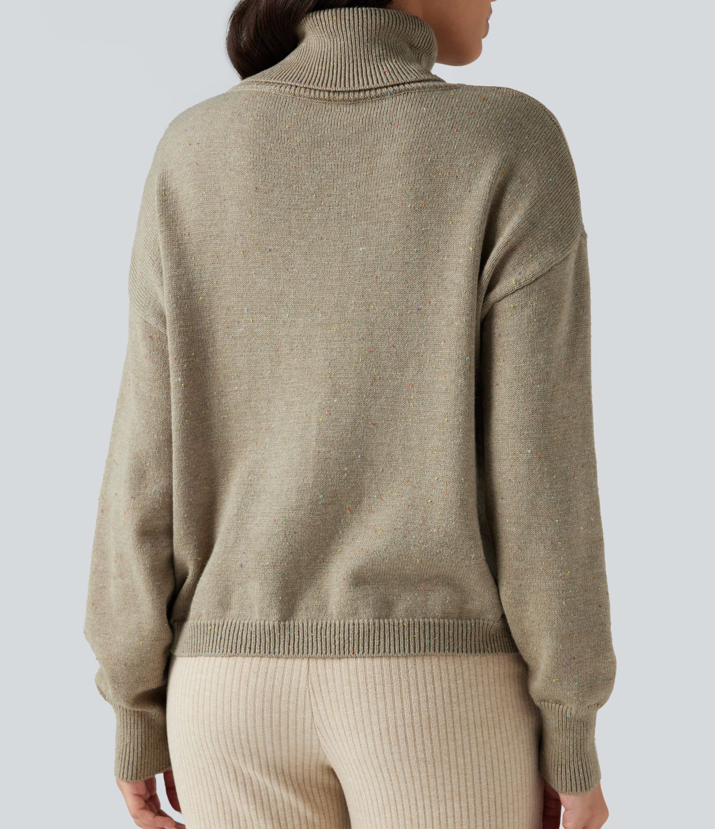 High Neck Long Sleeve Casual Sweater
