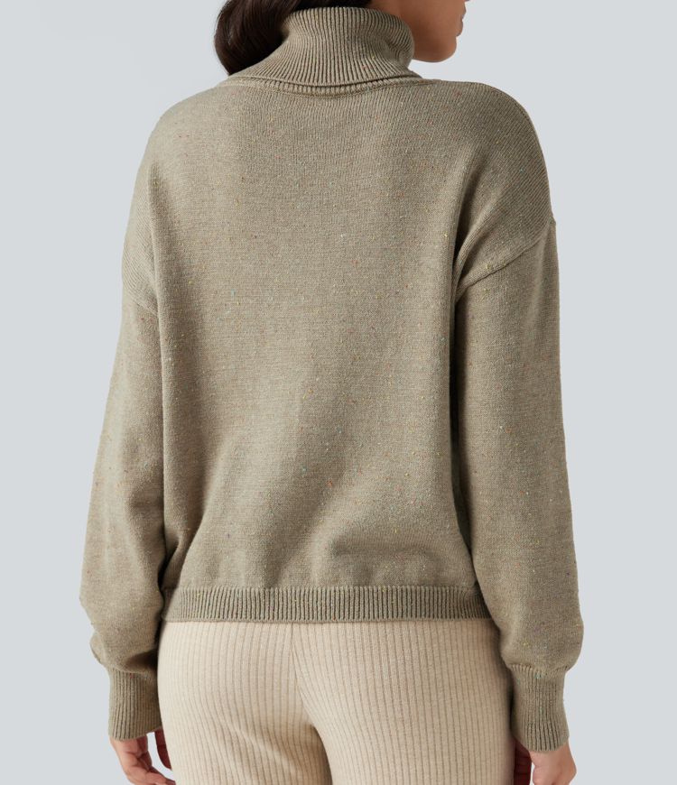 High Neck Long Sleeve Casual Sweater