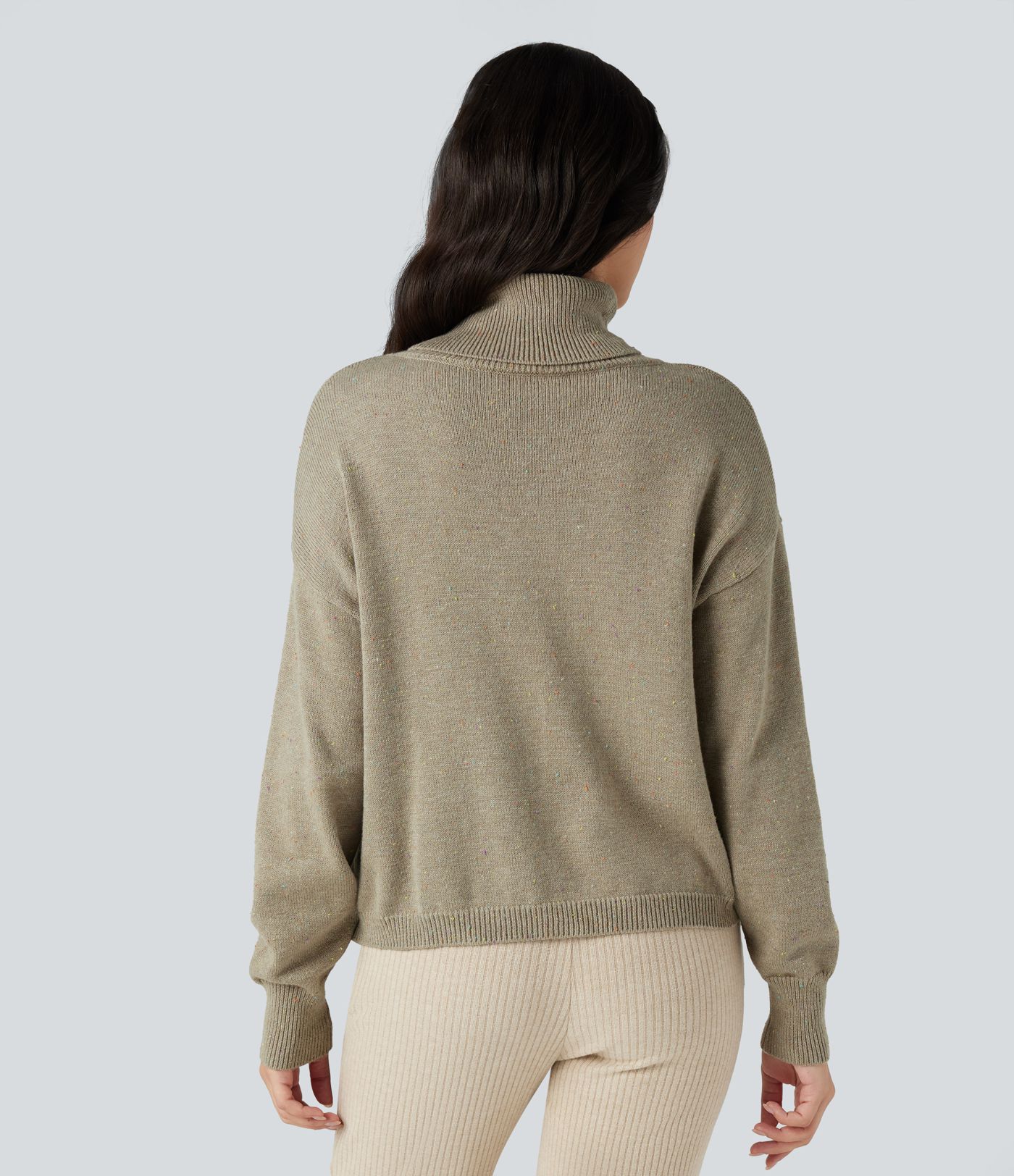 High Neck Long Sleeve Casual Sweater
