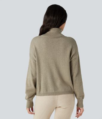 High Neck Long Sleeve Casual Sweater