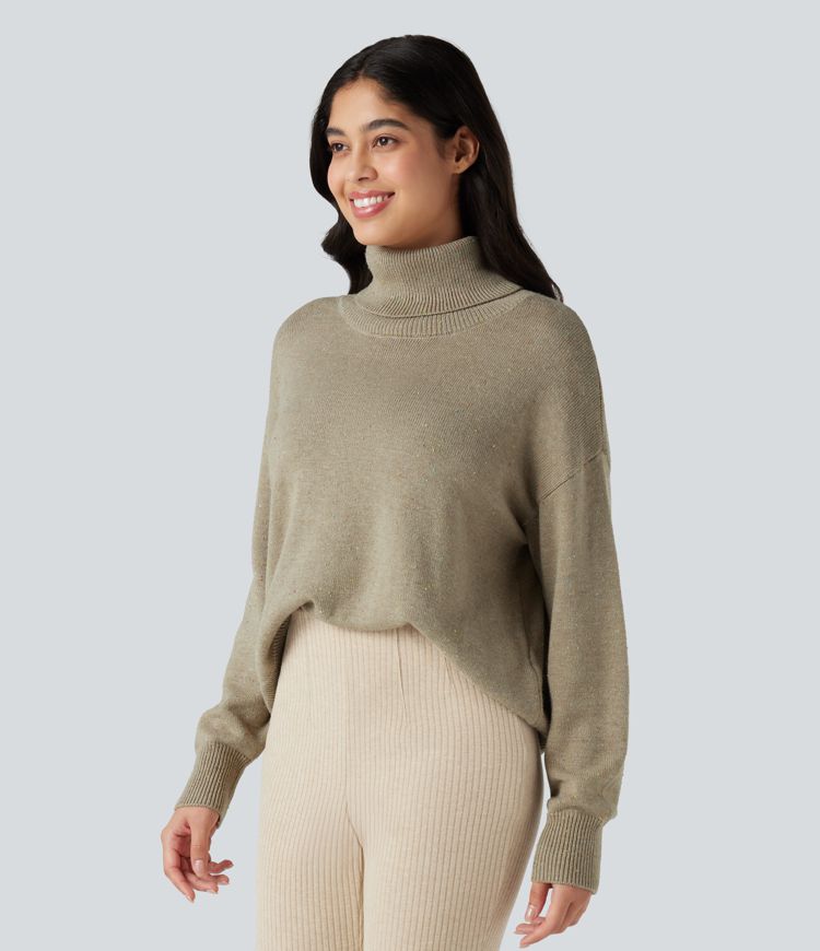 High Neck Long Sleeve Casual Sweater