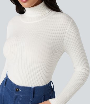 Pull tailleur col montant manches longues