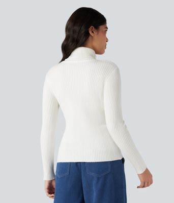 Pull tailleur col montant manches longues