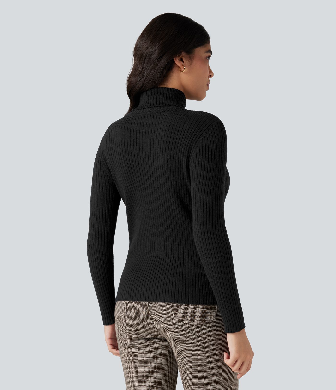 High Neck Long Sleeve Work Sweater