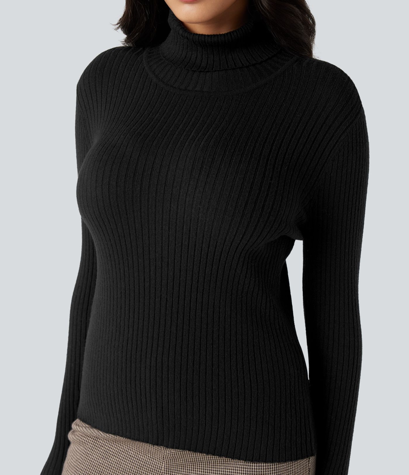 High Neck Long Sleeve Work Sweater