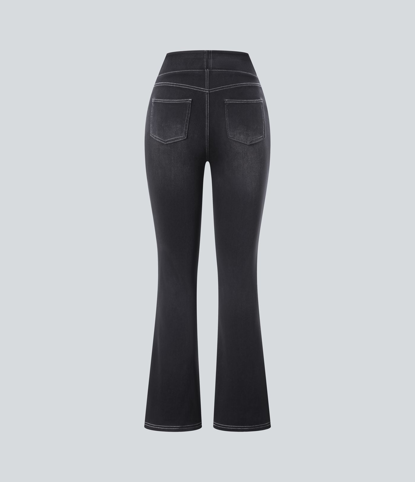 Jeans Halara Flex™ Denim tiro alto lavado elástico múltiple bolsillo corte acampanado