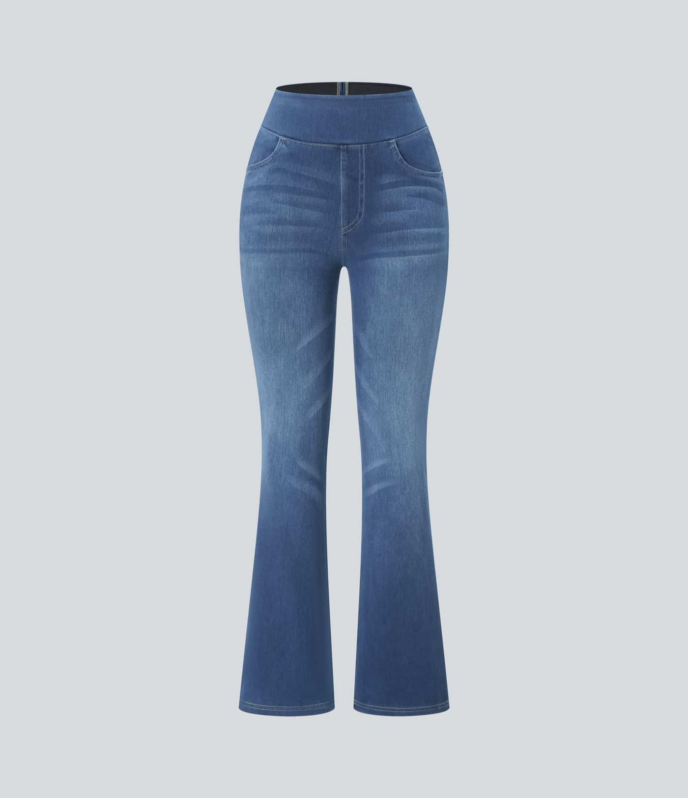 Halara Flex™ High Waisted Pockets Washed Casual Bootcut Jeans