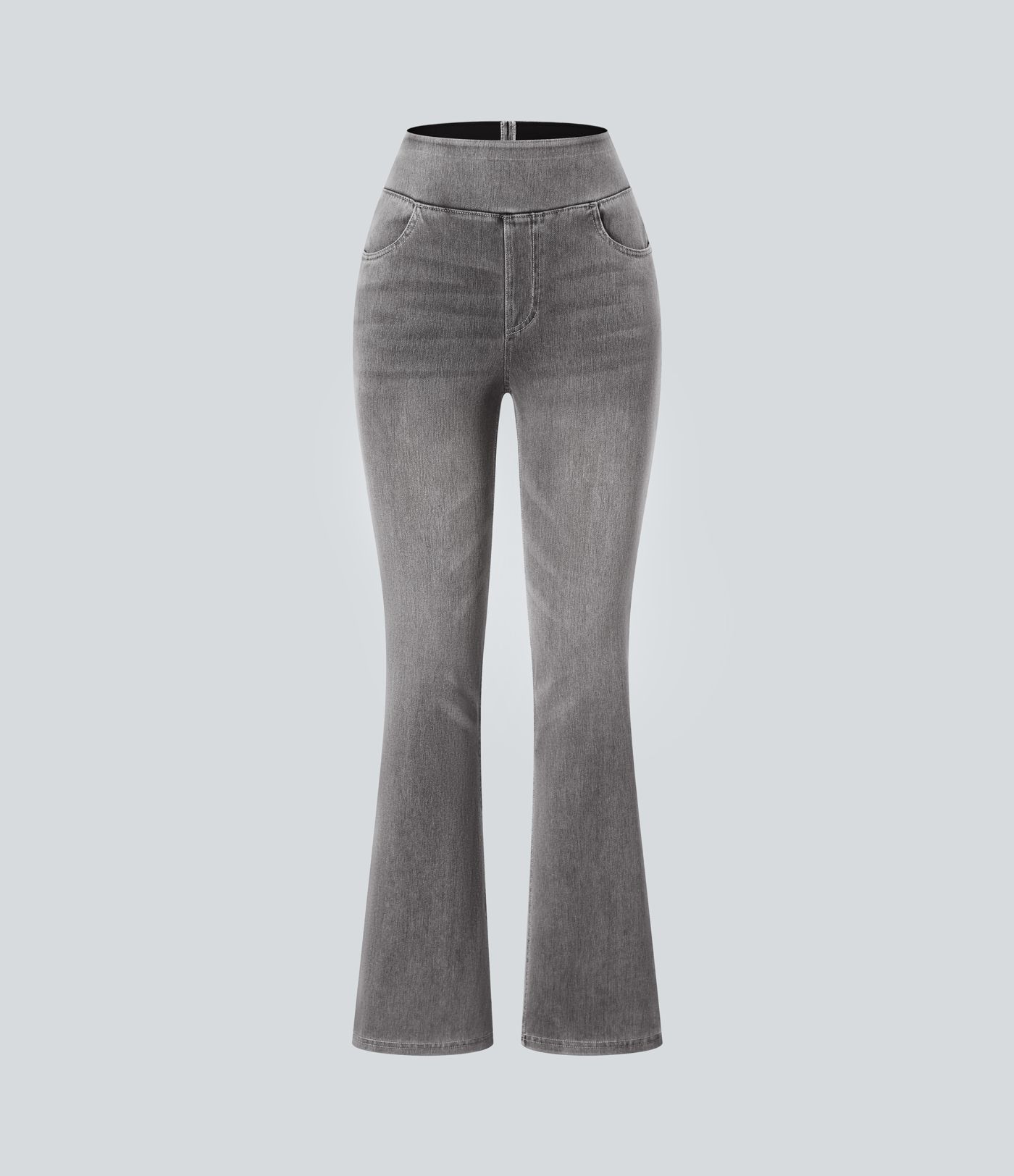 Halara Flex™ High Waist Hose mit Taschen, gewaschene lässige Bootcut-Jeans