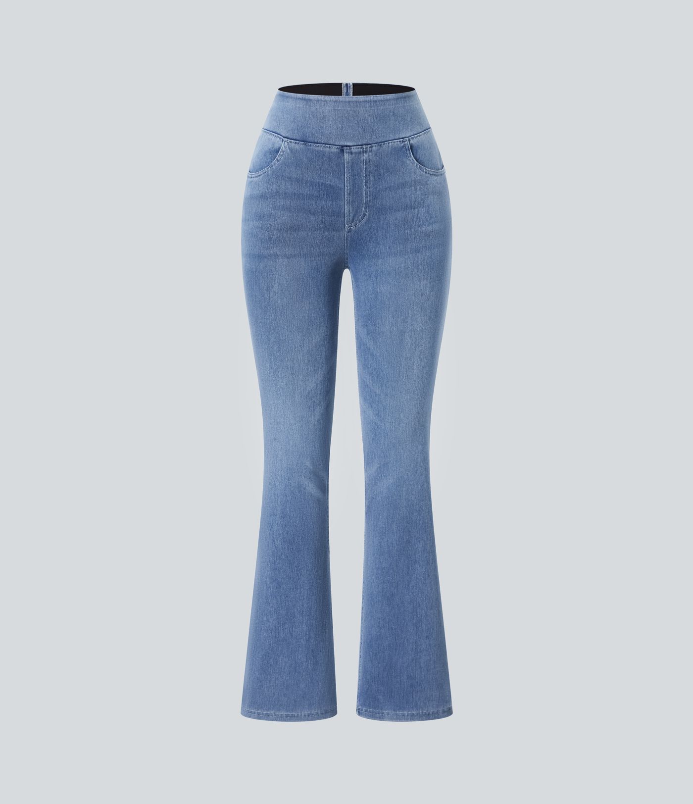Halara Flex™ High Waisted Pockets Washed Casual Bootcut Jeans