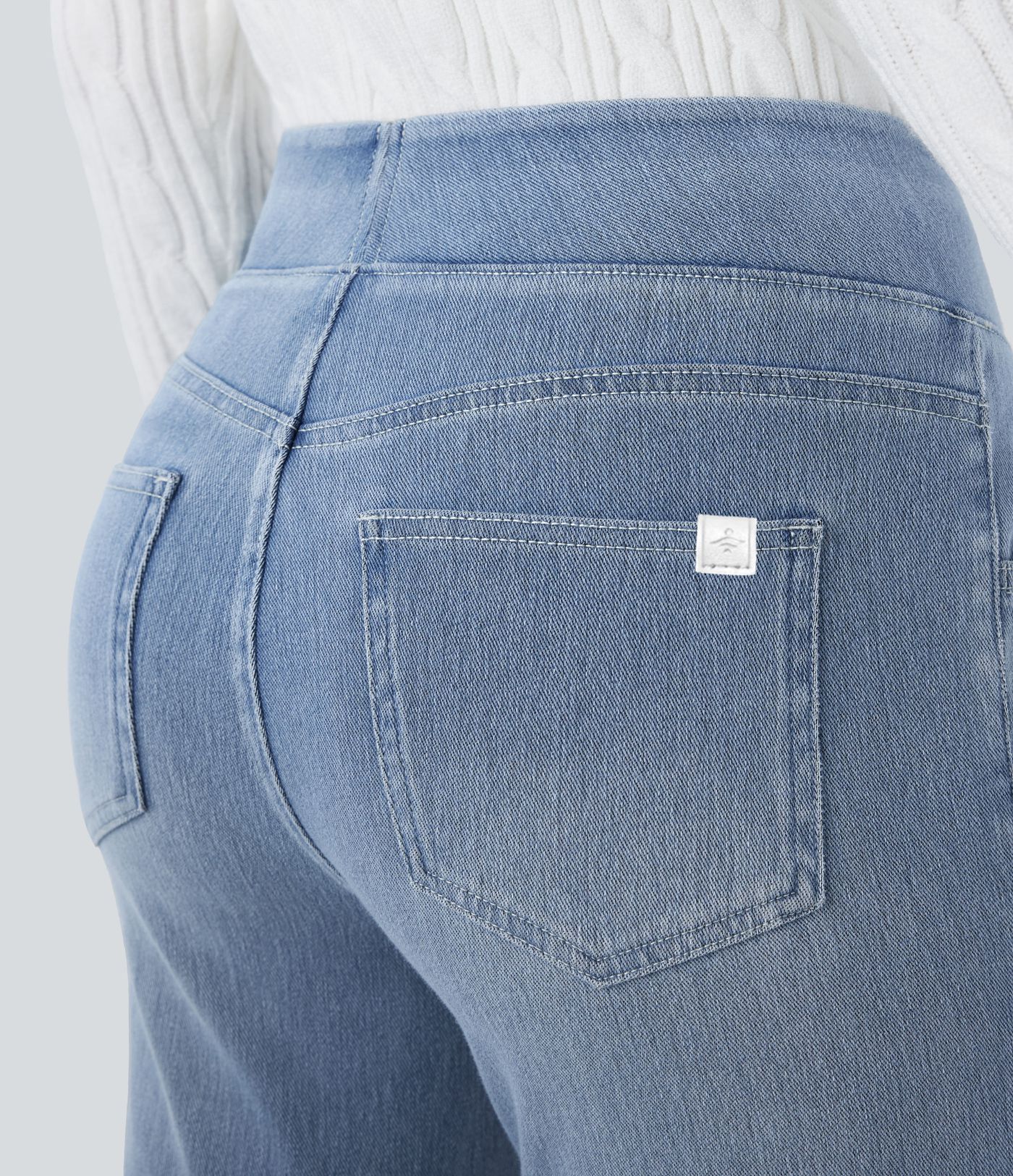 Halara Flex™ High Waisted Pockets Washed Casual Bootcut Jeans