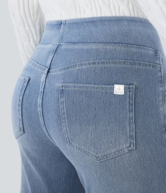 Halara Flex™ High Waisted Pockets Washed Casual Bootcut Jeans