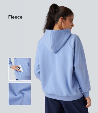 Hooded Drawstring Long Sleeve Fleece Casual Cotton Sweatshirt with Pockets