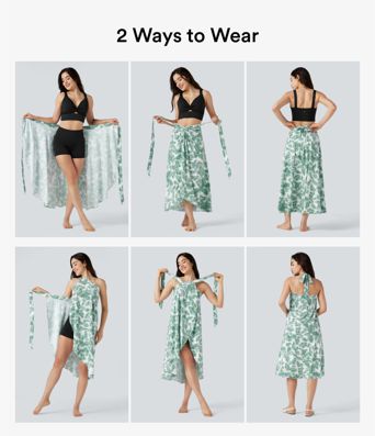 High Waisted Wrapped Tie Back Floral Printed Midi Resort Skirt