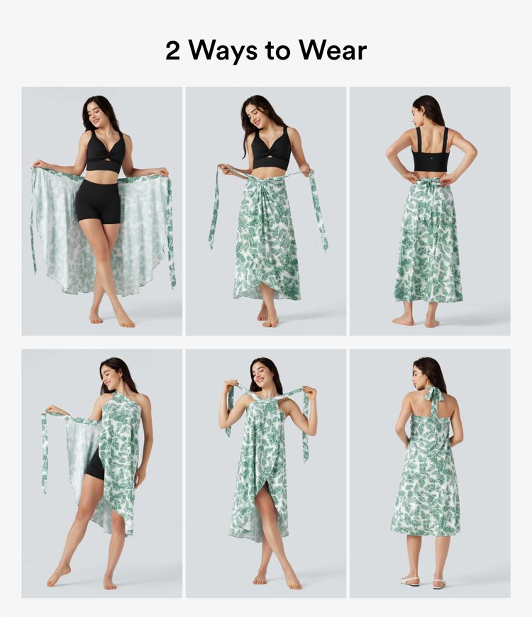 High Waisted Wrapped Tie Back Floral Printed Midi Resort Skirt