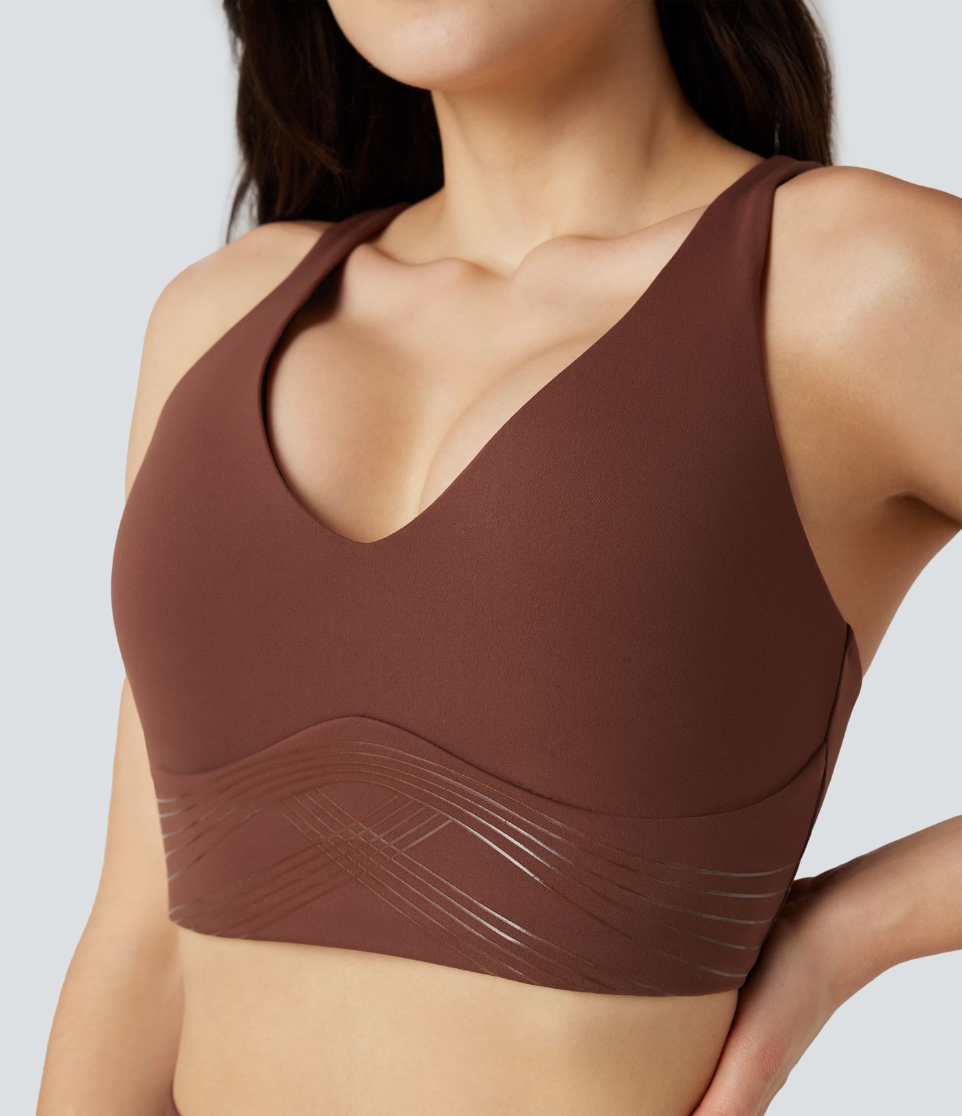 SoftlyZero™ sujetador deportivo de yoga con soporte ligero y espalda cruzada - UPF50+