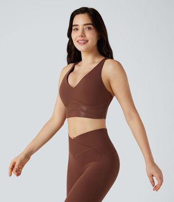 SoftlyZero™ sujetador deportivo de yoga con soporte ligero y espalda cruzada - UPF50+