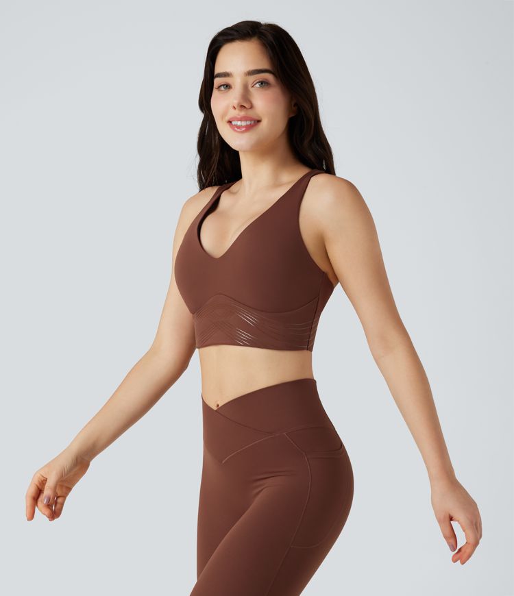 SoftlyZero™ sujetador deportivo de yoga con soporte ligero y espalda cruzada - UPF50+