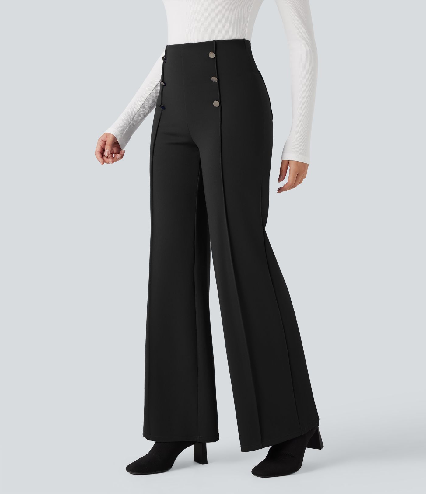 Halara Flex™ High Waisted Tummy Control Wide Leg Work Pants
