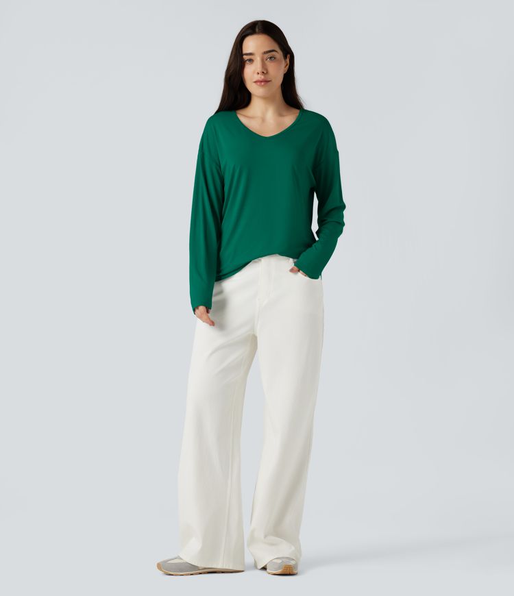 V-neck Long Sleeve Casual Top