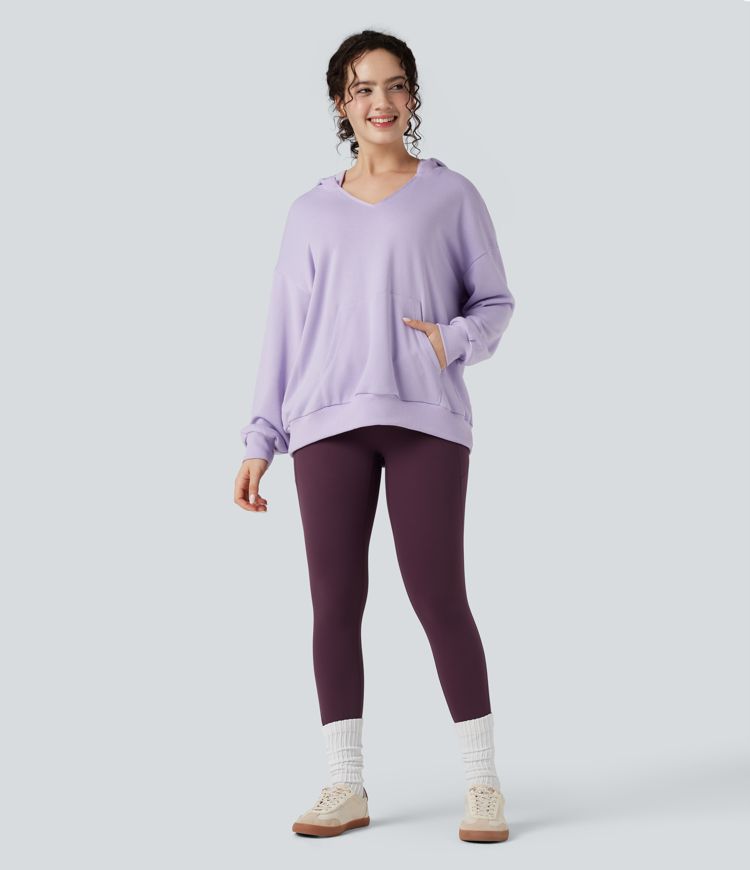 Hooded Long Sleeve Oversized Casual Sweatshirt with Pocket