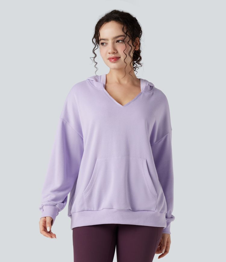 Hooded Long Sleeve Oversized Casual Sweatshirt with Pocket
