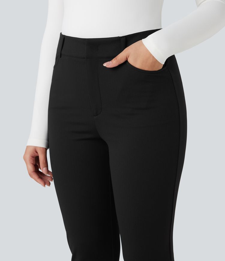 Pantalon tailleur Halara Flex™ skinny chevrons taille haute avec poches