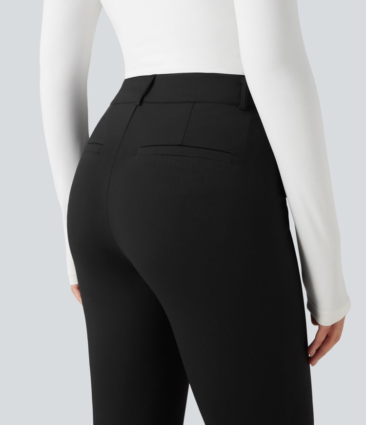 Pantalon tailleur Halara Flex™ skinny chevrons taille haute avec poches