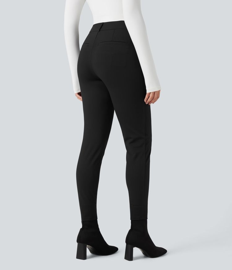 Pantalon tailleur Halara Flex™ skinny chevrons taille haute avec poches