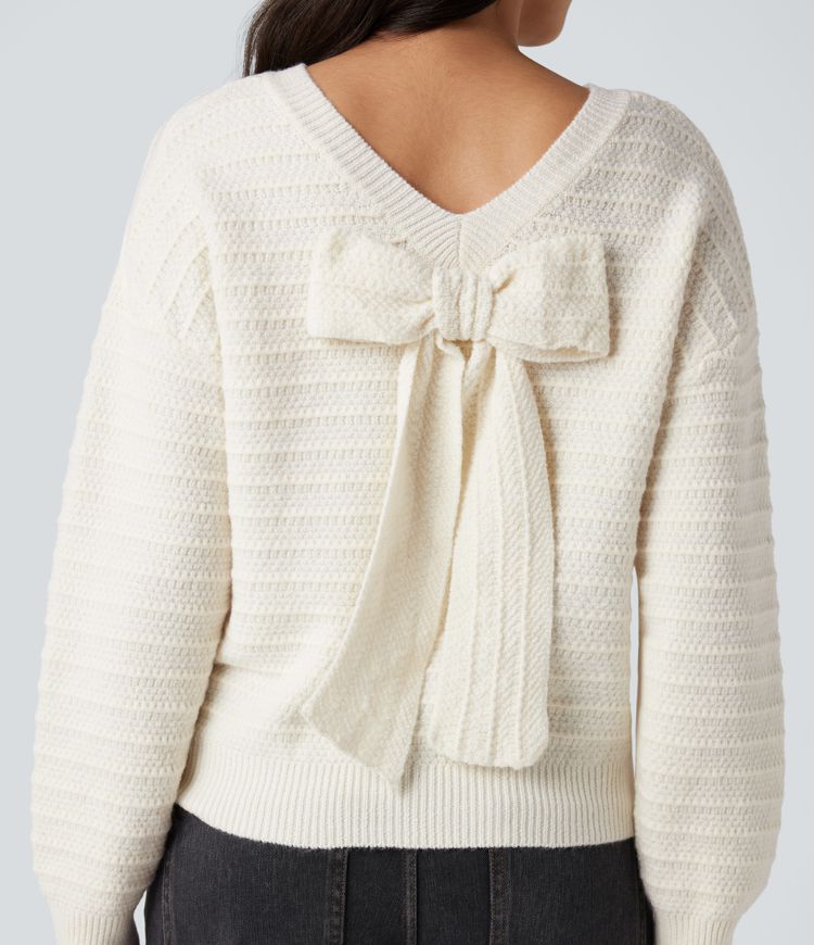 Pull tailleur liens dans le dos manches longues