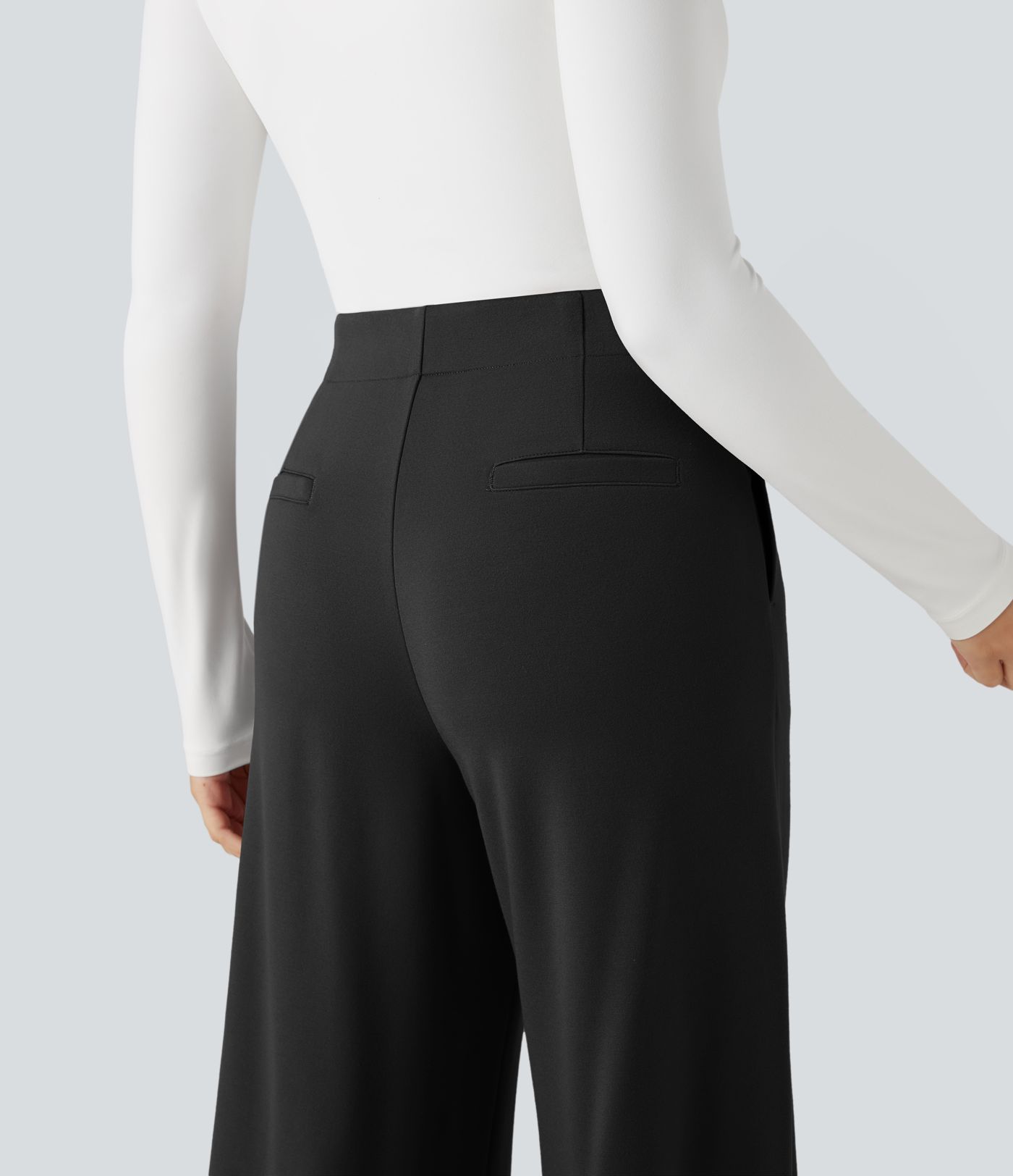 Halara Flex™ High-waisted Tummy Control Built-in Underwear Suit Work Barrel Leg Pants with Pockets