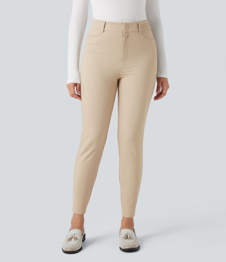 Halara Flex™ High-waisted Skinny Herringbone Work Pants with Pockets
