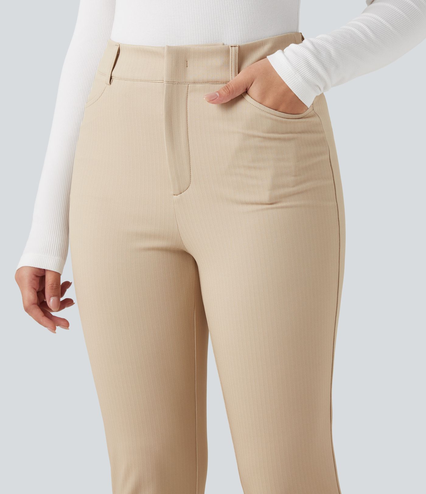 Halara Flex™ High-waisted Skinny Herringbone Work Pants with Pockets