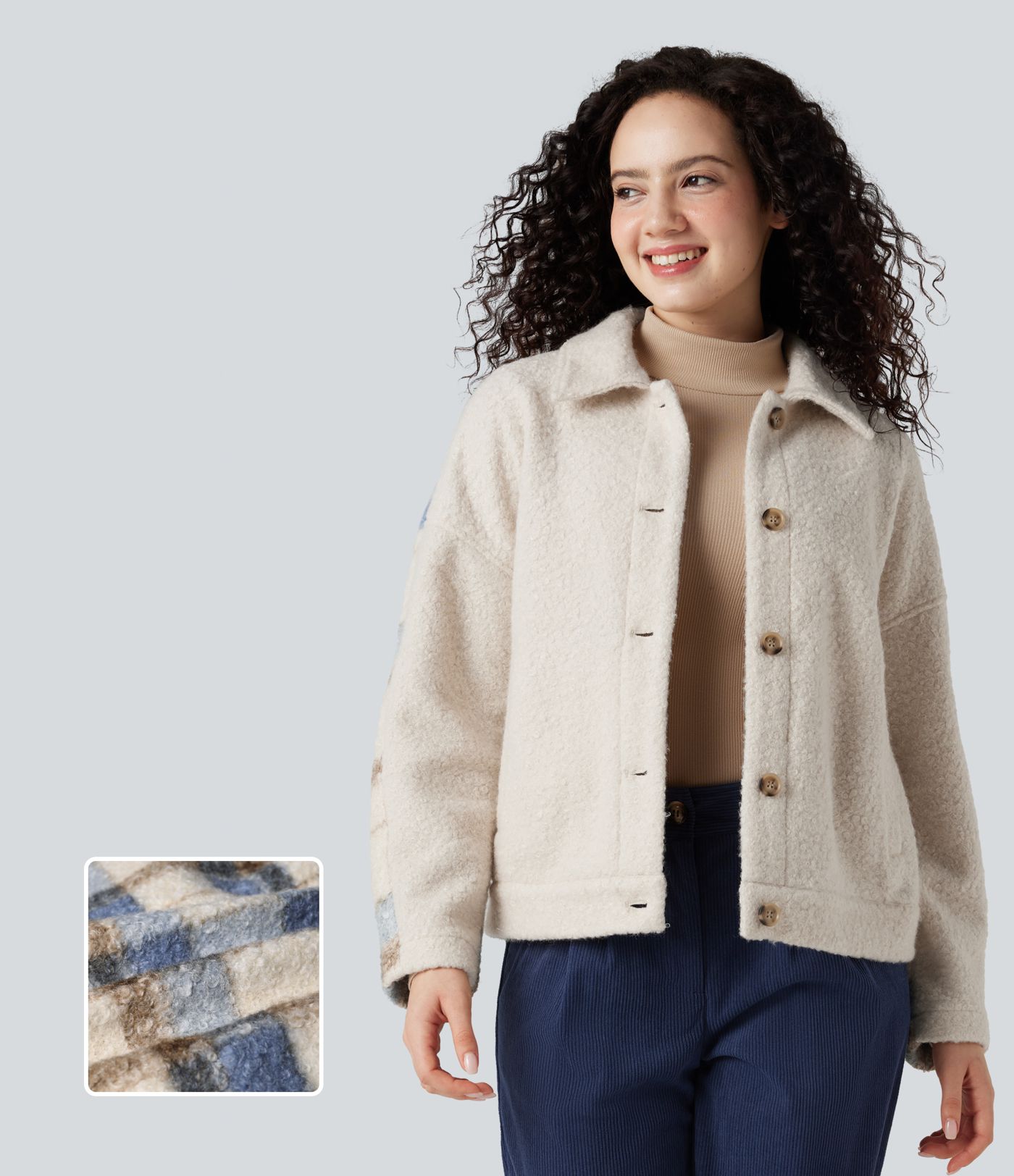 Lapel Long Sleeve Casual Sherpa Jacket