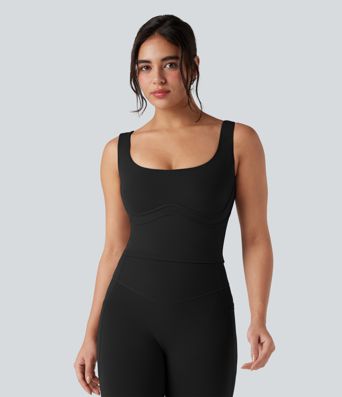 Halara UltraSculpt™ Scoop Neck 2-in-1 Yoga Tank Top