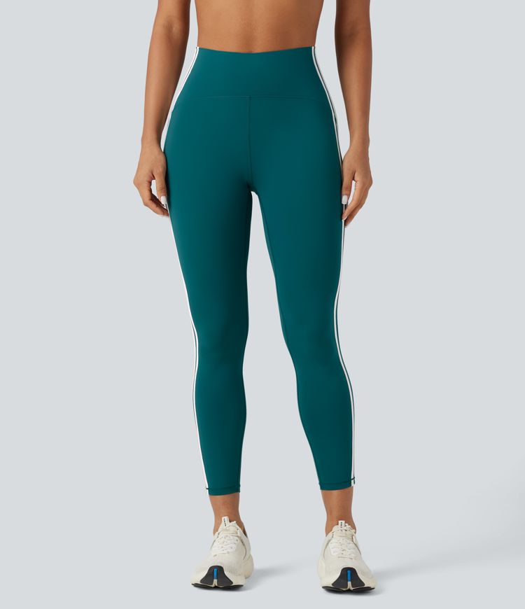 SpeedWave™ High-waisted Tummy Control Side Stripe Quick Dry Yoga 7/8 Legging