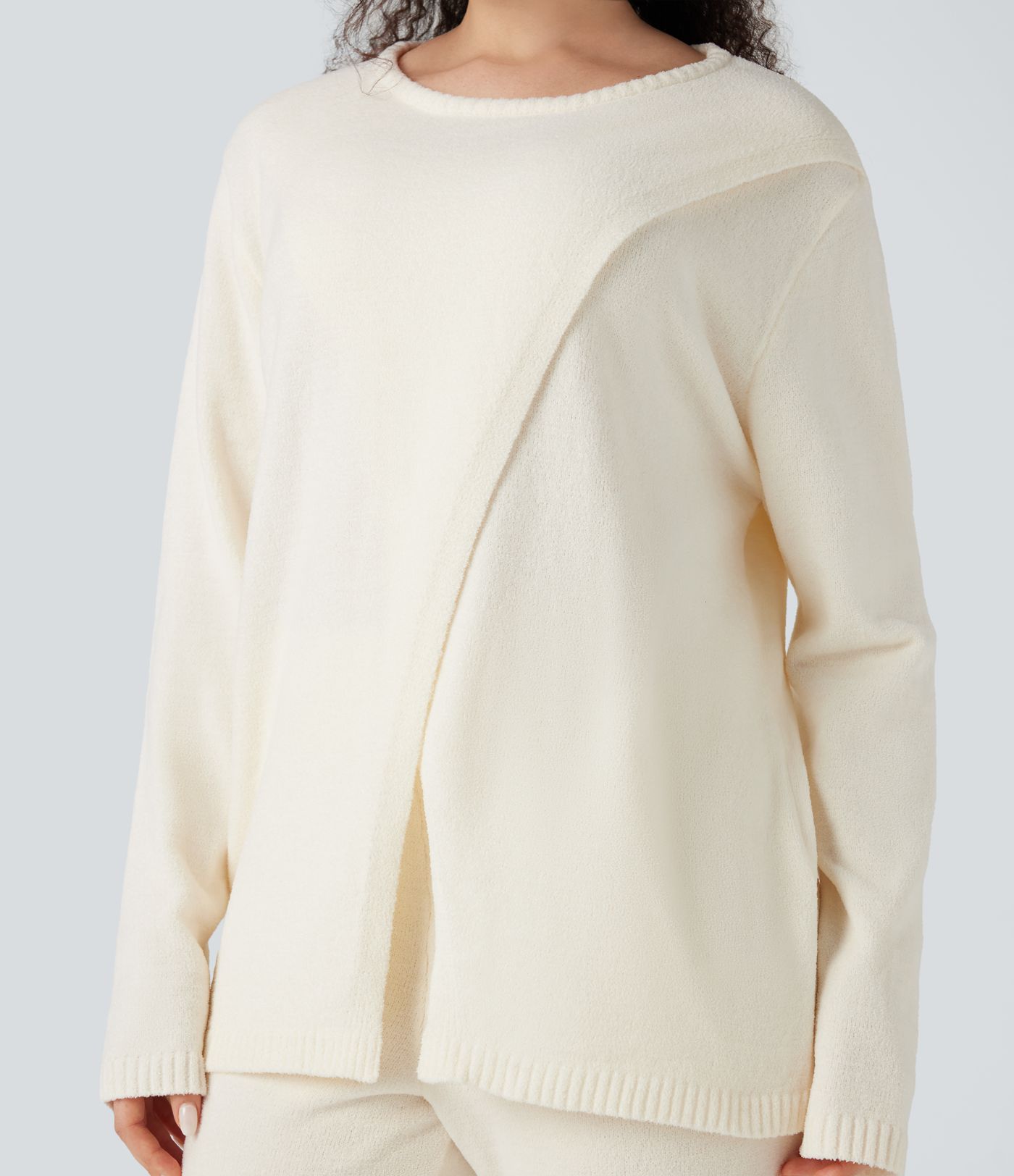 Pull maille col rond manches longues détente