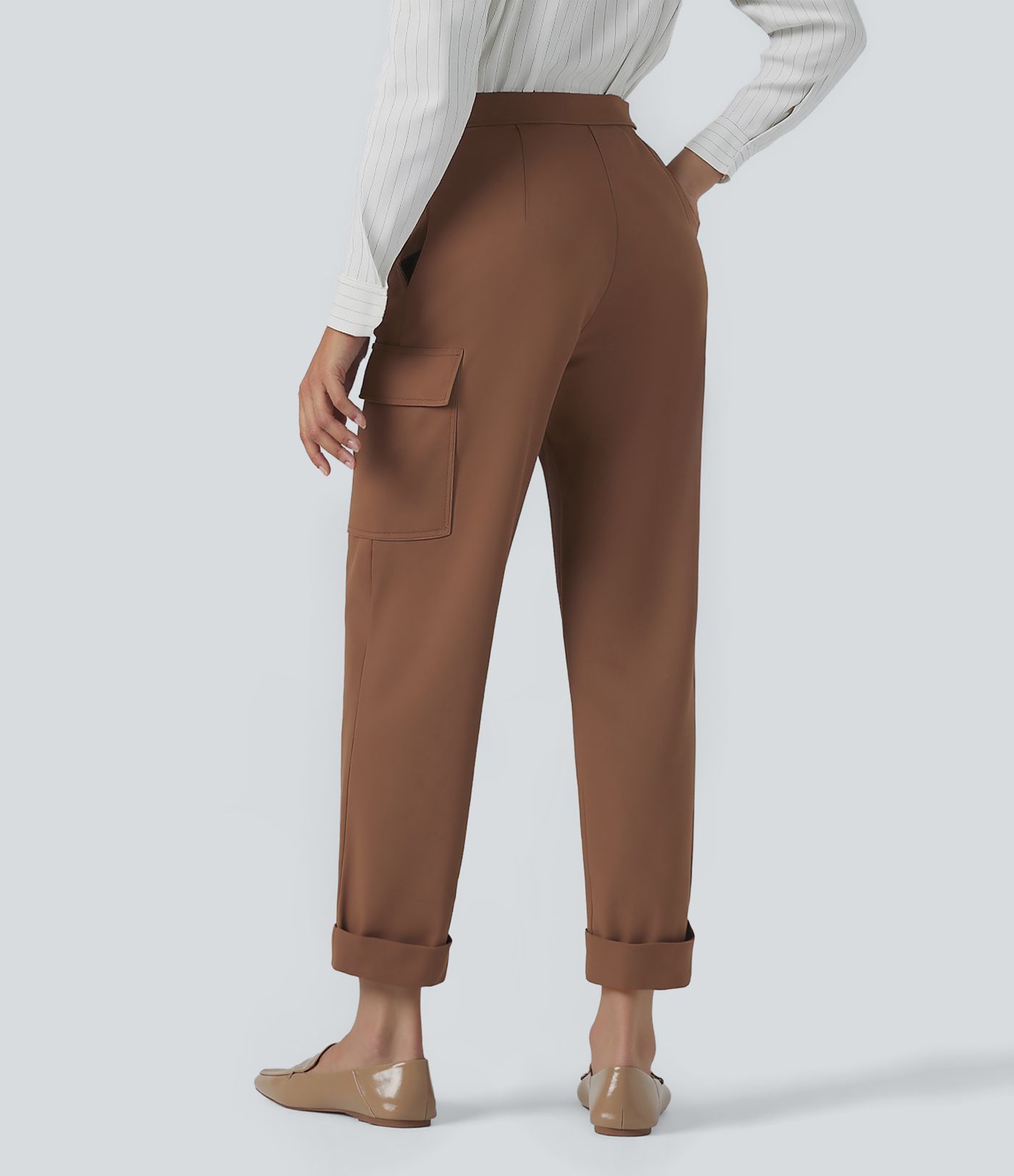 Halara Flex™ DayStretch Mid Rise Straight Leg Work Cargo Pants with Pockets