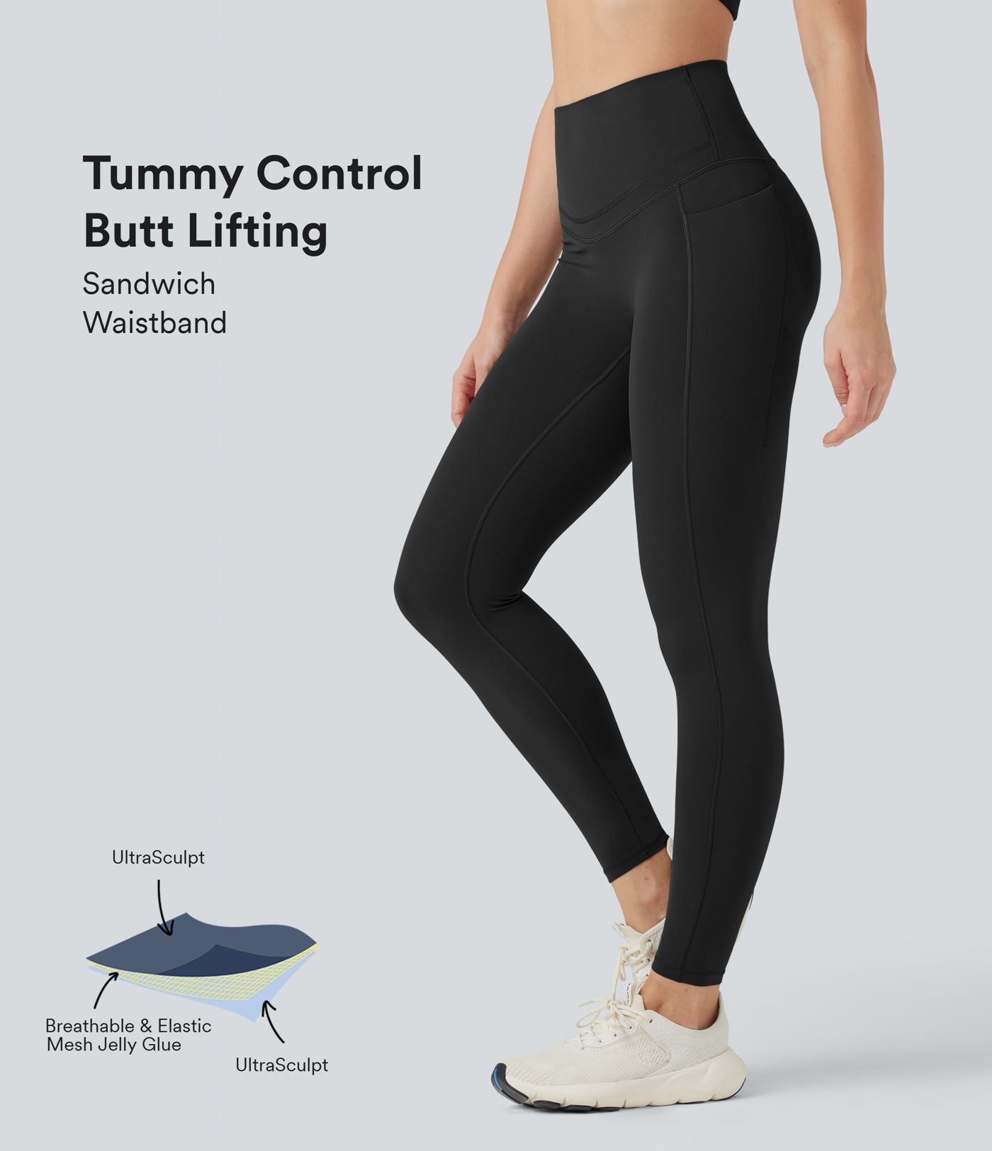 Halara UltraSculpt™ High Waisted Butt Lifting Tummy Control Shaping Training Leggings with Pockets Halara UltraSculpt™ High Waisted Butt Lifting Tummy Control Shaping Training Leggings with Pockets