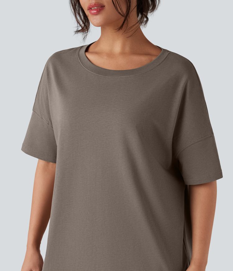 Round Neck Half Sleeve Casual Oversize Cotton T-Shirt