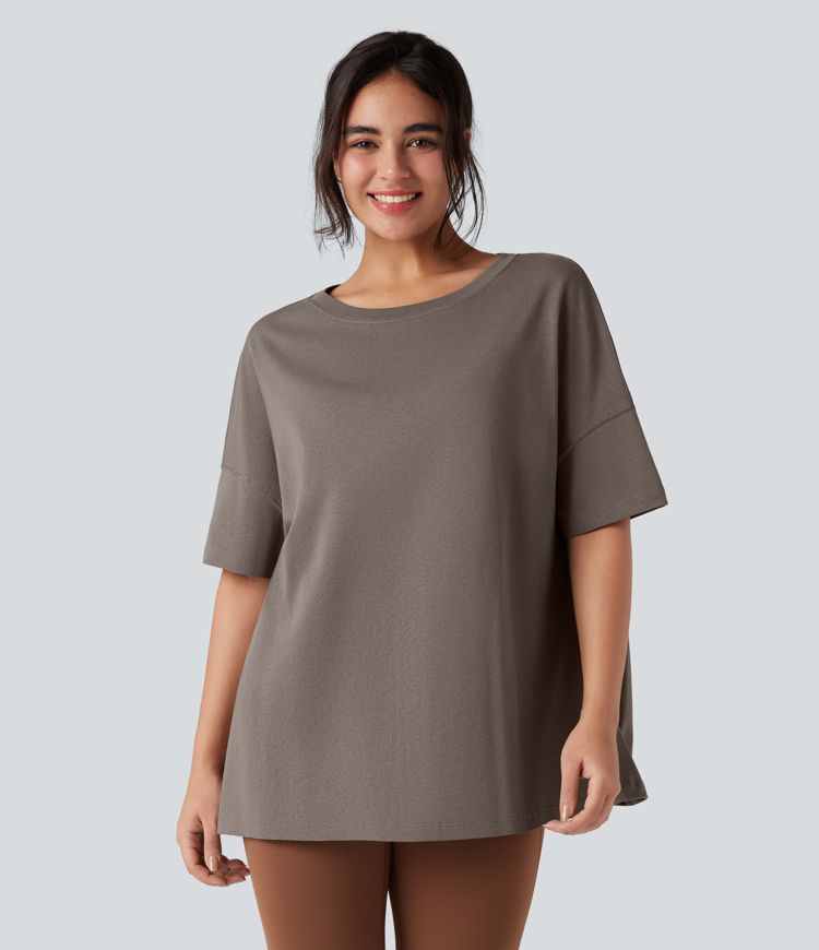 Round Neck Half Sleeve Casual Oversize Cotton T-Shirt