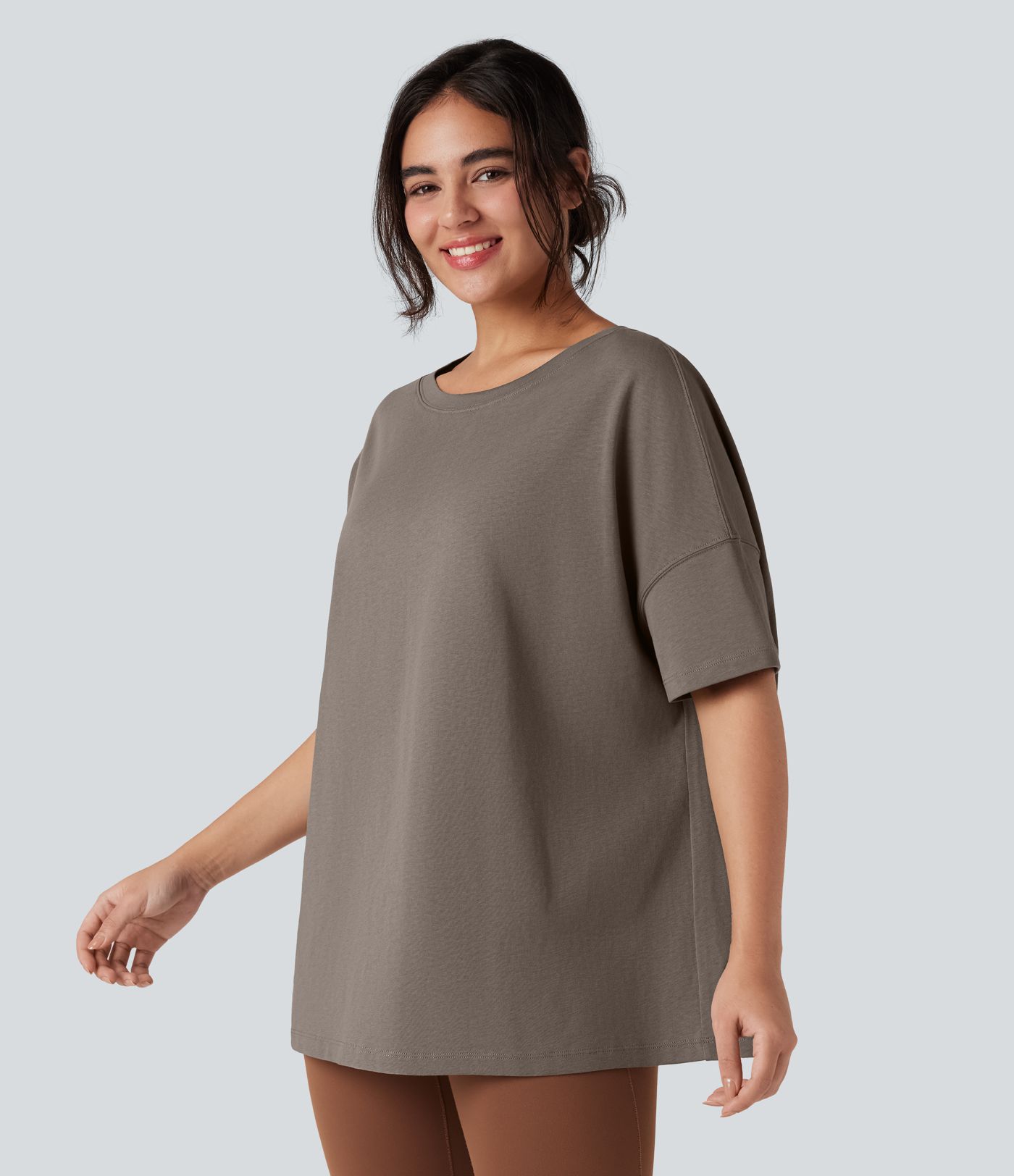 Round Neck Half Sleeve Casual Oversize Cotton T-Shirt