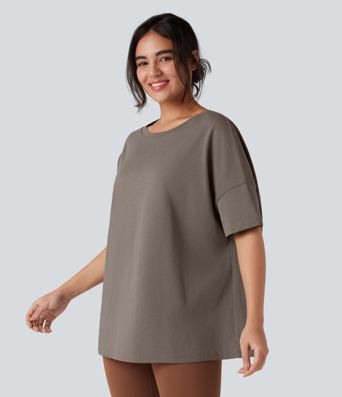 Round Neck Half Sleeve Casual Oversize Cotton T-Shirt
