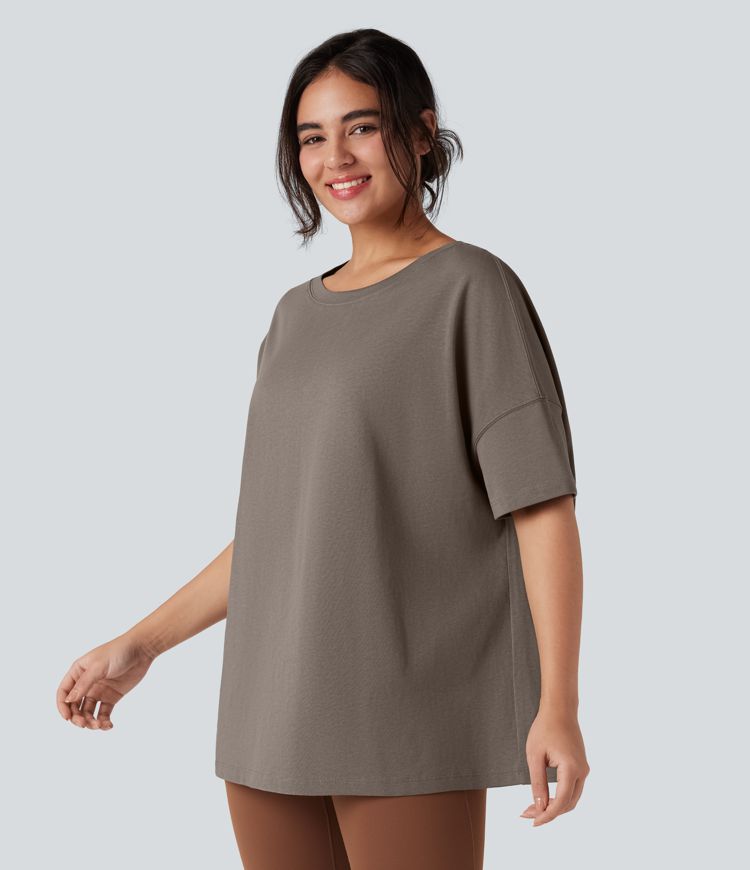 Round Neck Half Sleeve Casual Oversize Cotton T-Shirt