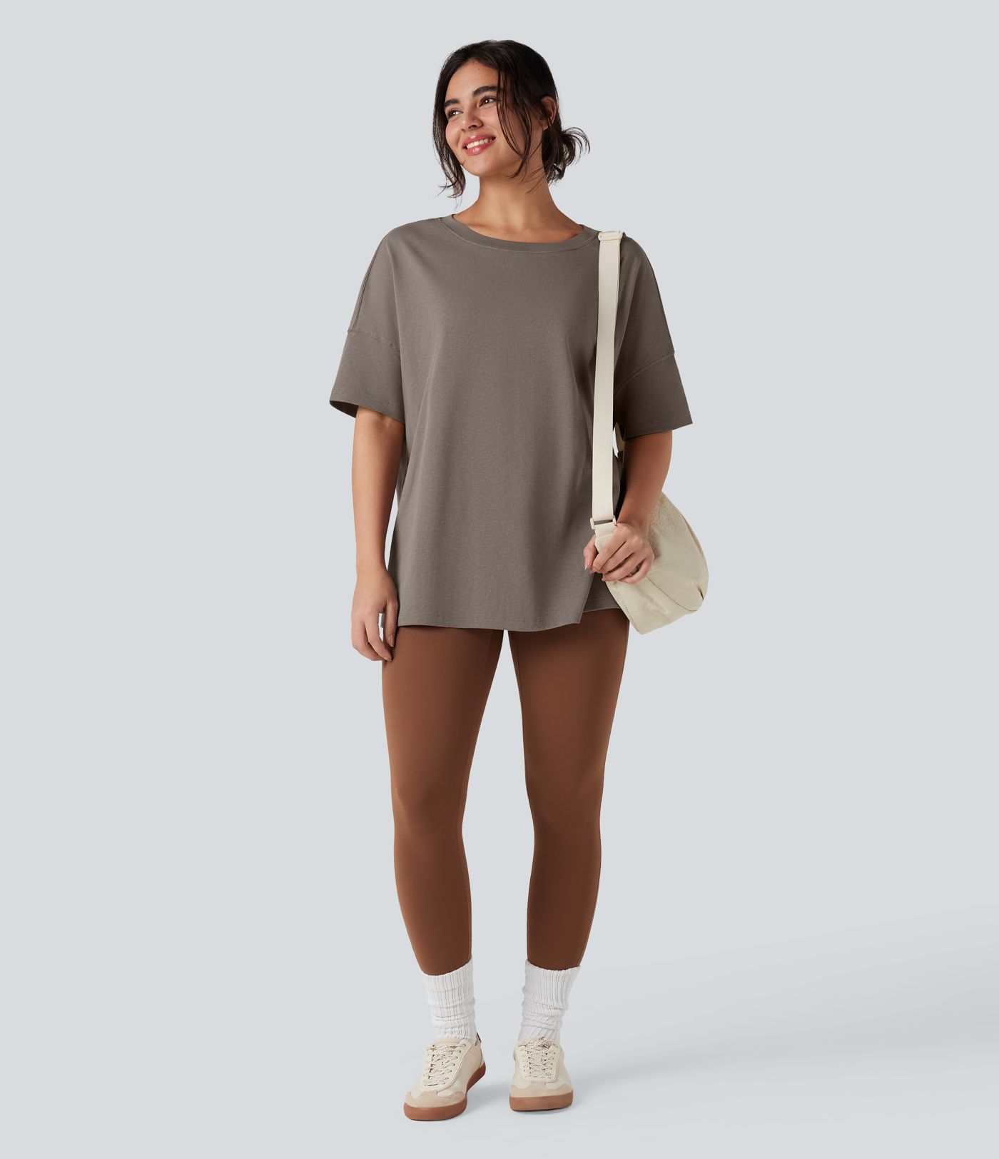 Round Neck Half Sleeve Casual Oversize Cotton T-Shirt