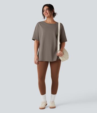 Round Neck Half Sleeve Casual Oversize Cotton T-Shirt
