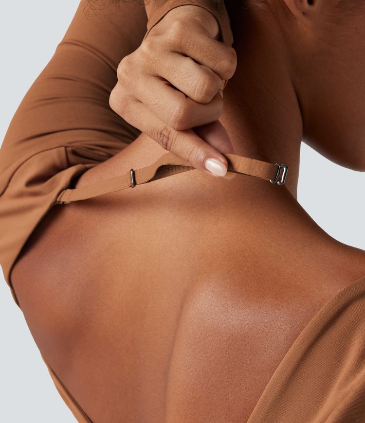 U Back Long Sleeve Casual Jumpsuit with Pockets-Easy Peezy Edition