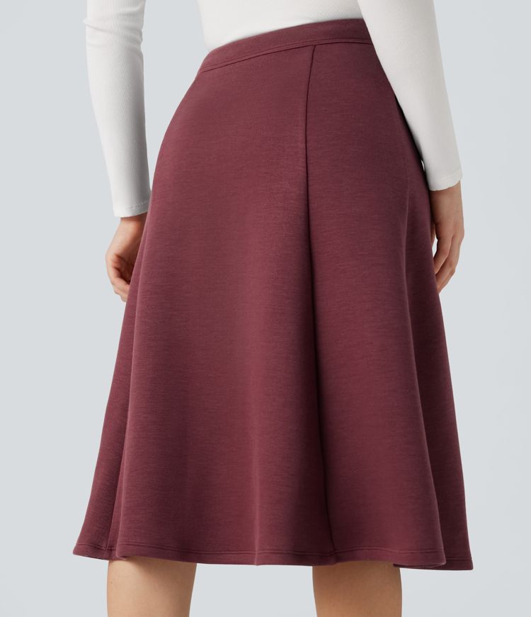 SpacerTek™ High Waisted Tummy Control 2-in-1 Midi Work Skirt